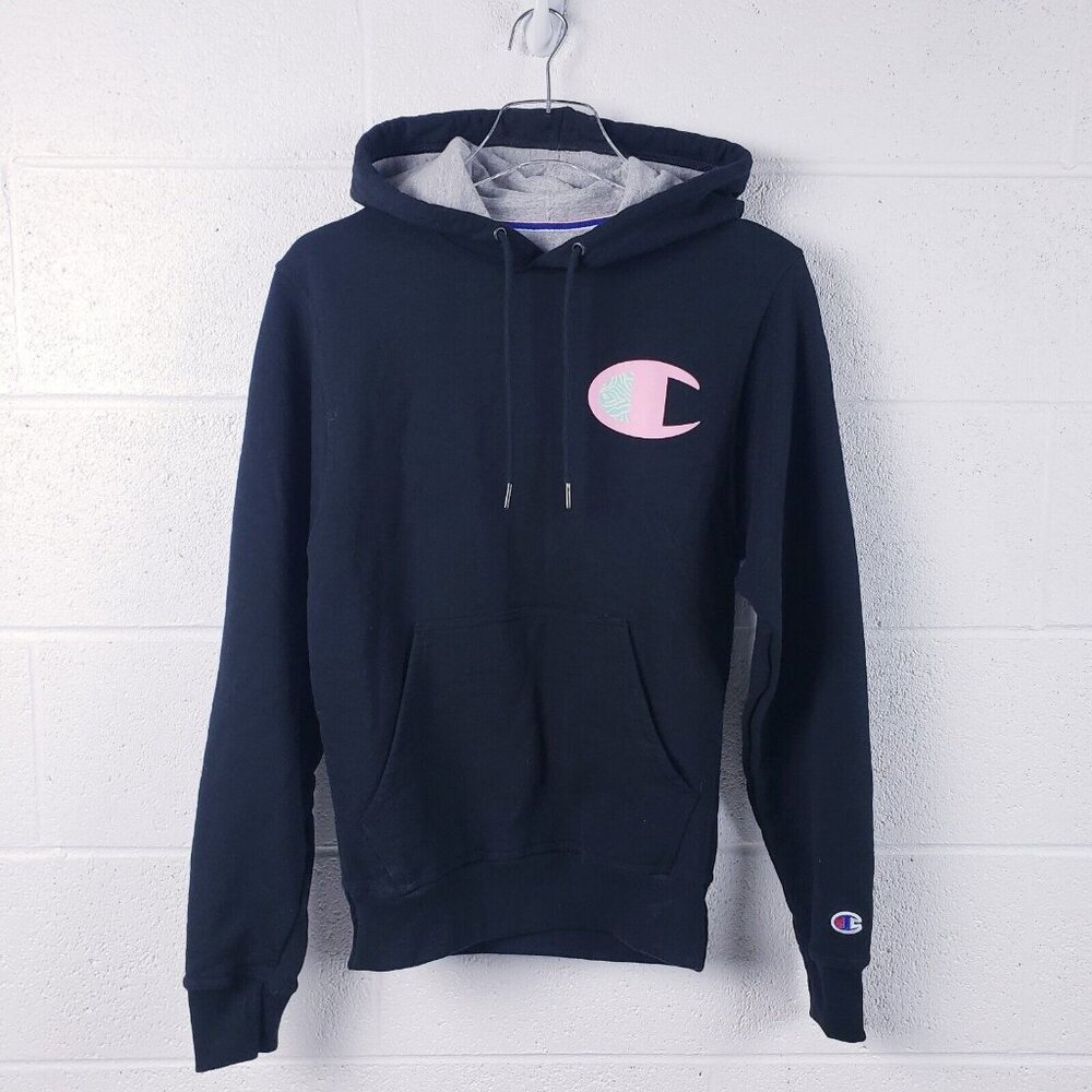 Champion Reverse Weave Big Logo Hoodie‎ Sweatshirt Black Women's XS